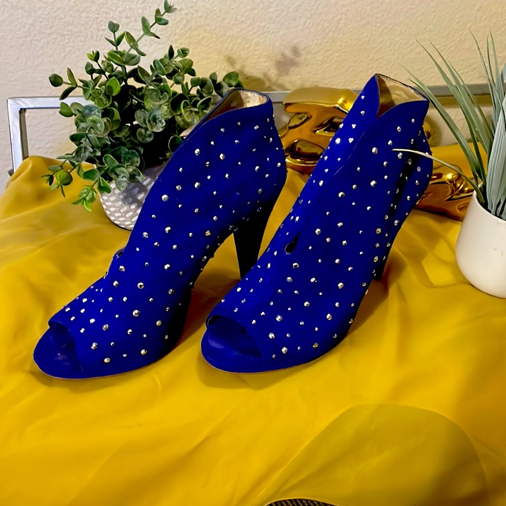 Royal Blue Studded boot shoe